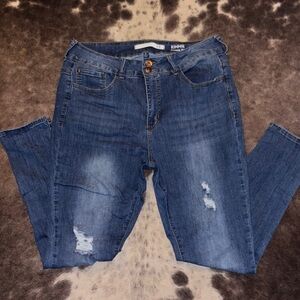 Women's Blue Distressed Jeans